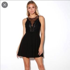 Lulus black lace skater dress